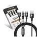 RhinoTech 3v1 USB-A kabel Micro + Lightning + Type-C 1.2m černá RTACC321