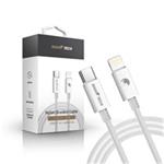RhinoTech kabel s nylonovým opletem USB-A na Lightning 2,4A 1M bílá RTACC383