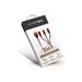 RhinoTech nabíjecí a datový kabel 3v1 USB-A (MicroUSB + Lightning + USB-C) 1,2m červená RTACC476