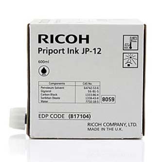 Ricoh originál ink JP 12, black, 600ml, 817104, Ricoh DX3240, 3440, JP1210, 1215, 1250, 1255, 3000