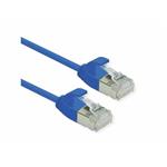 Roline U/FTP patch kábel 0,15m cat6a slim, super flex, modrý