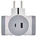 Rozbočovacia zásuvka 2×, 1×USB-A+1×USB-C, bielo-sivá 8592920144848