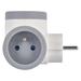 Rozbočovacia zásuvka 2×, 1×USB-A+1×USB-C, bielo-sivá 8592920144848
