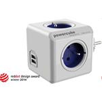 Rozbočovacia zásuvka 240V, CEE7 (vidlica)-POWERCUBE, 0.1m, ORIGINAL USB, modrá, POWERCUBE, 4 zásuvk 8718444082262