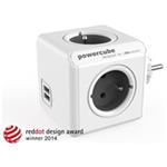 Rozbočovacia zásuvka 240V, CEE7 (vidlica)-POWERCUBE, 0.1m, ORIGINAL USB, šedá, POWERCUBE, 4 zásuvky 8718444085959