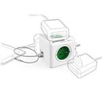 Rozbočovacia zásuvka 240V, CEE7 (vidlica)-POWERCUBE, 0.1m, ORIGINAL USB, zelená, POWERCUBE, 4 zásuv 8718444085973