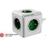 Rozbočovacia zásuvka 240V, CEE7 (vidlica)-POWERCUBE, 0.1m, ORIGINAL, zelená, POWERCUBE, 5 zásuvek, 8718444081166