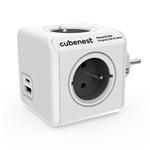 Rozbočovacia zásuvka 250V, CEE7 (vidlica) - POWERCUBE, 0.1m, ORIGINAL USB, šedá, POWERCUBE, 4 zásuv 6974699970804