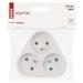 Rozbočovacia zásuvka 3× guľatá, biela
