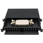 Rozvaděč, 19", optický, 1U, 24× SC simlex nebo 24× LC duplex, výsuvný, černý ORP33-24A-SC