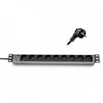 Rozvodný panel RP-19" 9x230V,LED kontrolka,1U,2,3m 620S09