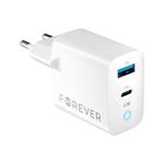 Rychlonabíječka do sítě Forever GaN TC-06-65AC PD QC 1x USB-C 1x USB 65W bílá GSM171397