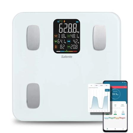 Salente MaxFit, chytrá osobní diagnostická fitness váha, Bluetooth, bílá MAXFIT-WH