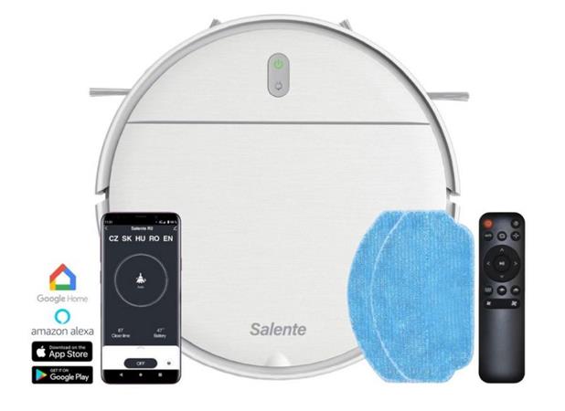 Salente R2, robotický vysavač, stírání vodou, nabíjecí stanice, bílý RTX-R2-WH