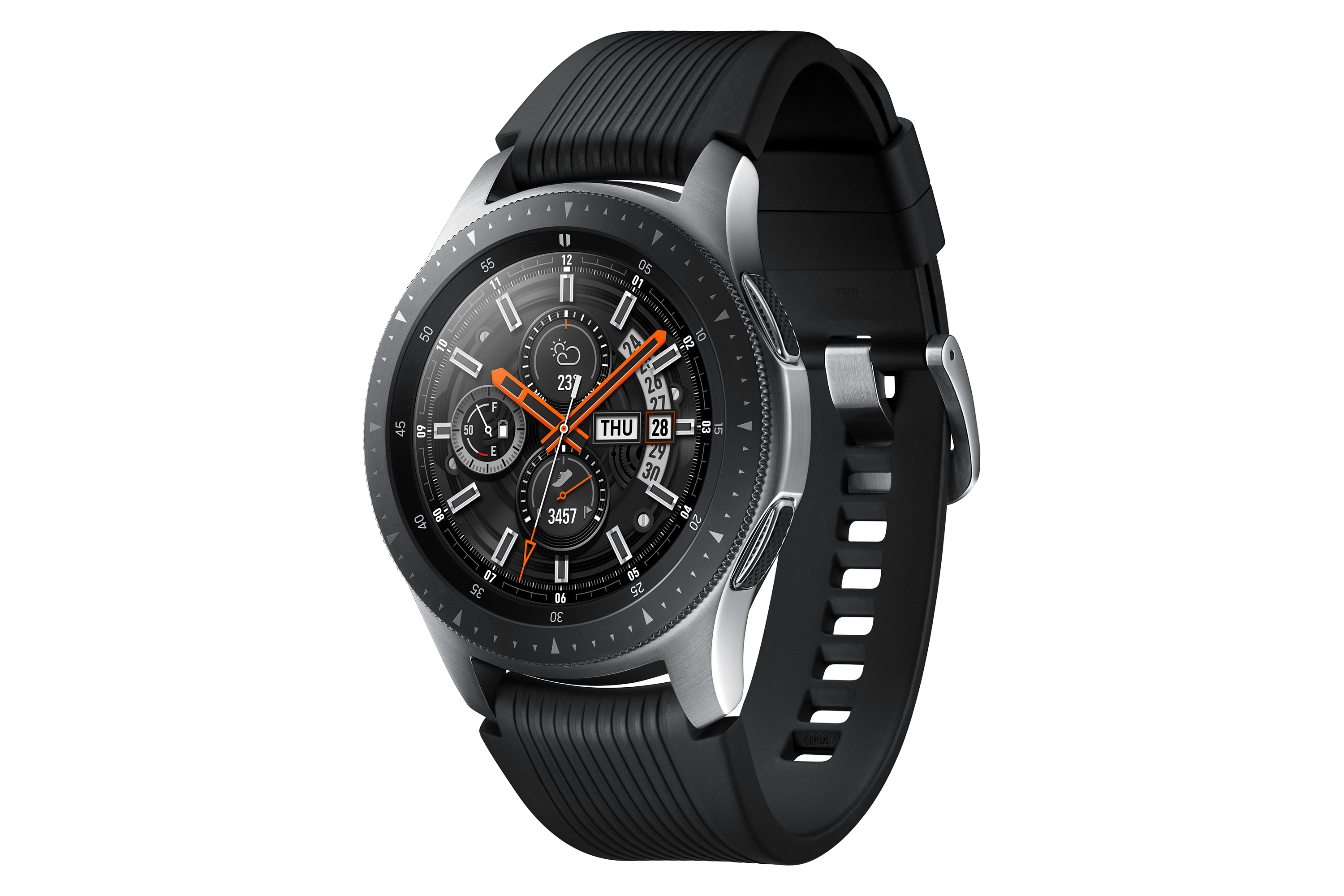 Samsung Galaxy Watch - 46 mm - stříbrná - technologie Smart Watch s řemínek - silikon - displej 1.3 SM-R800NZSAXEZ
