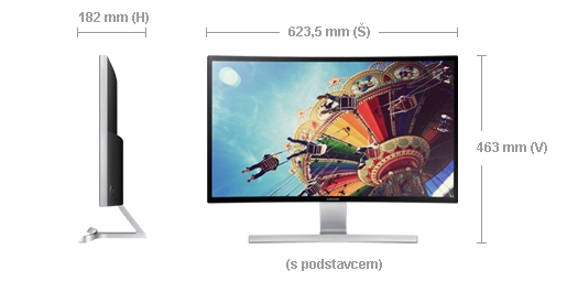 Samsung MT S27D590CS, 27" Prehnutý panel, 1920x1080, 350cd, 1xD-Sub, 1xHDMI, 1xDP LS27D590CS/EN
