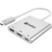 Sandberg mini replikátor portov USB-C - HDMI+USB, biely 136-00