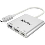 Sandberg mini replikátor portov USB-C - HDMI+USB, biely 136-00