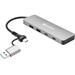Sandberg USB-C/A na 2× USB-A + 2× USB-C Hub,hliník. rozbočovač s 2× USB-A a 2× USB-C porty, stříbrn 5705730136641