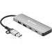 Sandberg USB-C/A na 2× USB-A + 2× USB-C Hub,hliník. rozbočovač s 2× USB-A a 2× USB-C porty, stříbrn 5705730136641