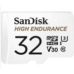 SanDisk 32GB microSDHC Card High Endurance (R:100/W:40 MB/s, Class 10, U3 V30) + Adapter SDSQQNR-032G-GN6IA