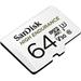 SanDisk 64GB microSDHC Card High Endurance (R:100/W:40 MB/s, Class 10, U3 V30) + Adapter SDSQQNR-064G-GN6IA