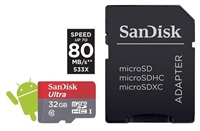 SanDisk Extreme - Paměťová karta flash (adaptér microSDHC - SD zahrnuto) - 32 GB - A1 / Video Class SDSQXAF-032G-GN6AA