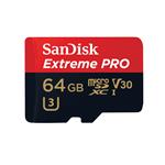 SANDISK EXTREME PRO microSDXC 64GB 100/90 MB/s A1 C10 V30 UHS-I SDSQXCG-064G-GN6MA