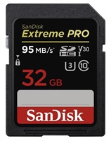 SanDisk Extreme Pro - Paměťová karta flash - 32 GB - Video Class V30 / UHS Class 3 / Class10 - 633x SDSDXXG-032G-GN4IN