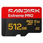 SanDisk micro SDXC Extreme PRO 512GB UHS-I U3 (250R/170W MB/s, UHS-I U3 V30) + adaptér SDSQXCJ-512G-GS6MA