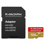 SanDisk MicroSDHC karta 128GB Extreme PLUS (R250/W120MB/s, UHS-I V30, Rescue Pro Deluxe) + adaptér SDSQXBJ-128G-GU6MA