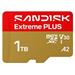 SanDisk MicroSDHC karta 1TB Extreme PLUS (R250/W170MB/s, UHS-I V30, Rescue Pro Deluxe) + adaptér SDSQXBJ-1T00-GU6MA