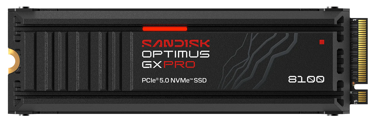 SANDISK OPTIMUS GX PRO 8100 NVMe 4TB PCIe, Gen5, (R:14900, W:14000MB/s), s chladičem SDSP82400TAH-000E0