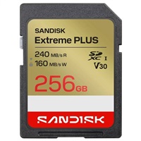 SanDisk SDXC karta 256GB Extreme PLUS (R240/W160 MB/s Class 10, UHS-I U3 V30) SDSDXWI-256G-GUCIN