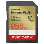SanDisk SDXC karta 256GB Extreme PLUS (R240/W160 MB/s Class 10, UHS-I U3 V30) SDSDXWI-256G-GUCIN