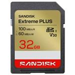 SanDisk SDXC karta 32GB Extreme PLUS (R100/W60 MB/s Class 10, UHS-I U3 V30) SDSDXWT-032G-GUCIN