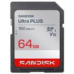 Sandisk Ultra PLUS SDXC karta 64GB UHS-I, V10, U1, C10, (150MB/s) SDSDUBC-064G-GN6IN