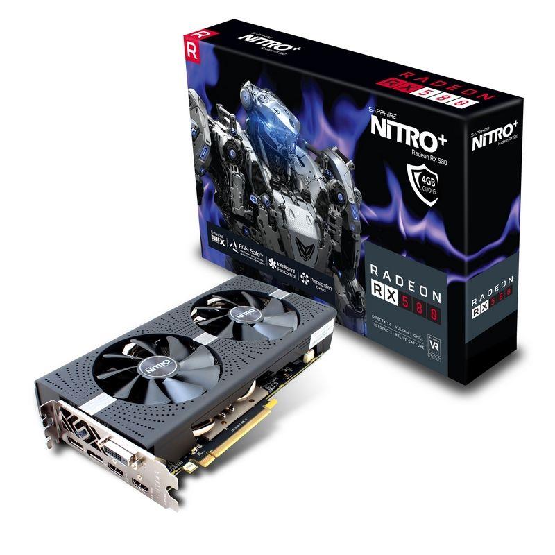 SAPPHIRE NITRO+ RADEON RX 580 / 4GB GDDR5 / PCI-E / 2x HDMI / DVI-D / 2x DP / active 11265-07-20G