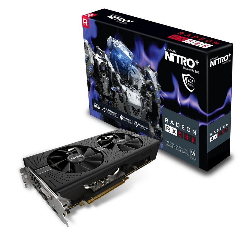 SAPPHIRE NITRO+ RADEON RX 580 / 8GB GDDR5 / PCI-E / 2x HDMI / DVI-D / 2x DP / active 11265-01-20G