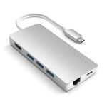 Satechi USB-C Multiport adaptér 4K 8ports V2 - Silver Aluminium ST-TCMA2S