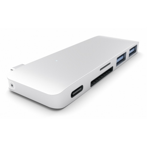 Satechi USB-C Passthrough Hub - Silver Aluminium ST-TCUPS