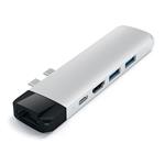 Satechi USB-C Pro Hub with Ethernet - Silver Aluminium ST-TCPHES