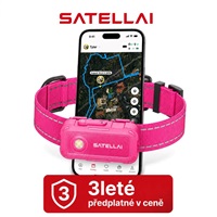 SATELLAI Collar Go M - GPS lokátor, komunikátor a monitor zdraví, růžový, 3leté předplatné TG1-EU-PK-M-LT