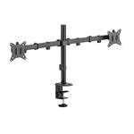 SBOX stolní držák na 2 monitory, naklápěcí a otočný, pro 17"–32",nosnost 2×9 kg,černá (LC 3858894502882