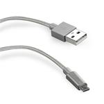 SBS - Dátový kábel Micro-USB opletený s kovovými koncovkami, 1m, strieborná TECABLEMICROBS