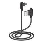 SBS - Kábe,l USB/Micro-USB s kovovými konektormi 90°, dĺžka 1 m, čierna TECABLE90MICROK