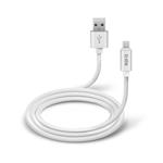 SBS - Kábel Polo USB/Micro-USB silikónový, 1.5 m, biela TECABLPOLOMICUSBW