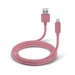 SBS - Kábel Polo USB/Micro-USB silikónový, 1.5 m, ružová TECABLPOLOMICUSBP