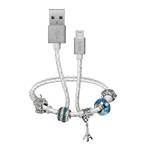 SBS - Kábel S&L USB/MFI Lightning s amuletmi, 39 cm, biela TESLCABLECHARMIP5W