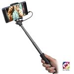 SBS - Selfie tyč s pogumovaním, hliník, jack 3.5mm, 50 cm, čierna TESELFIEWIREDALRUBK